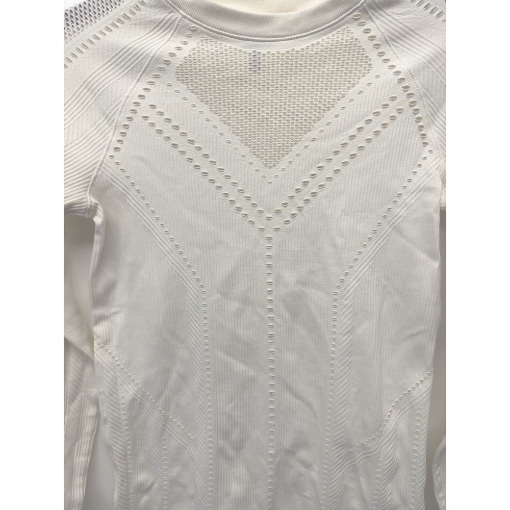 Athleta Burpee Double Lined Laser Cut Long Sleeve Athletic Top XS - Picture 5 of 7